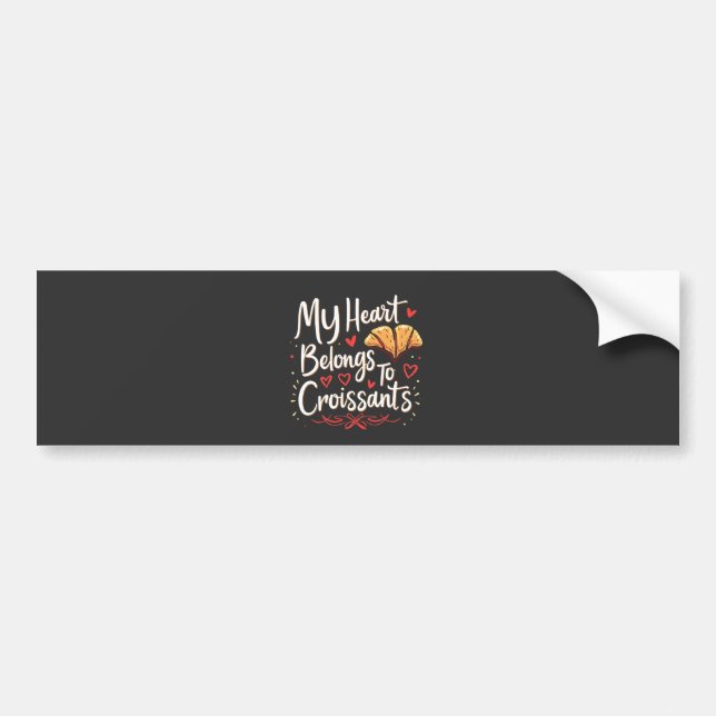 Mein Herz gehört Croissant Patery Lovers Autoaufkleber (Vorne)