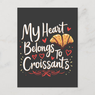 Mein Herz gehört Croissant Patery Lovers Postkarte