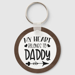 Mein Herz gehört Daddy Personalisiertes Foto Schlüsselanhänger