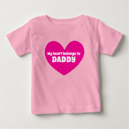 Mein Herz gehört Daddy pink weißem individuelle Na Baby T-shirt