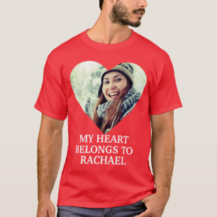 Mein Herz gehört dem Individuelle Name Herz Foto T-Shirt
