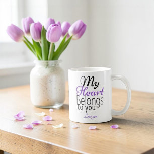 Mein Herz gehört Dir Romantisch Personalisiert Kaffeetasse