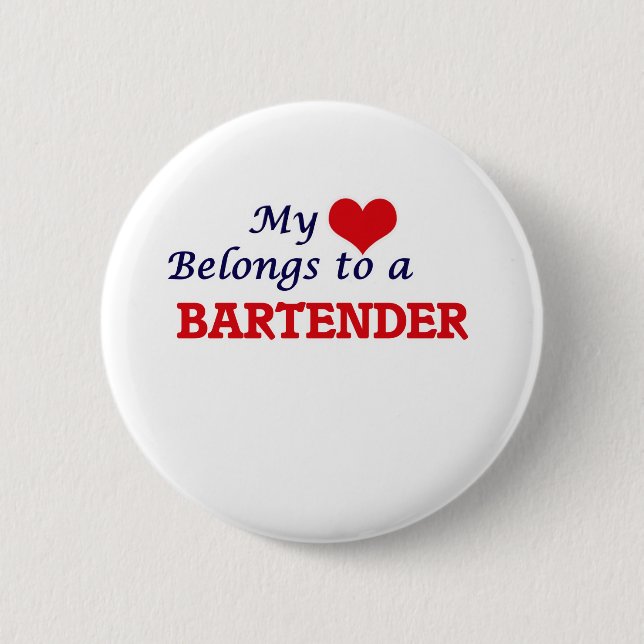 Mein Herz gehört einem Barkeeper Button (Vorderseite)