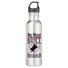 Mein Herz gehört einem Bullenreiter Edelstahlflasche