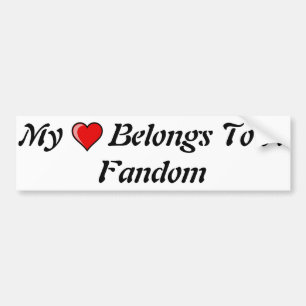 Mein Herz gehört einem Fandom Autoaufkleber
