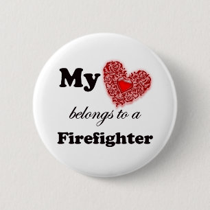 Mein Herz gehört einem Feuerwehrmann Button