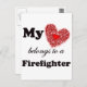 Mein Herz gehört einem Feuerwehrmann Postkarte (Vorne/Hinten)