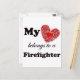 Mein Herz gehört einem Feuerwehrmann Postkarte (Vorderseite/Rückseite Beispiel)