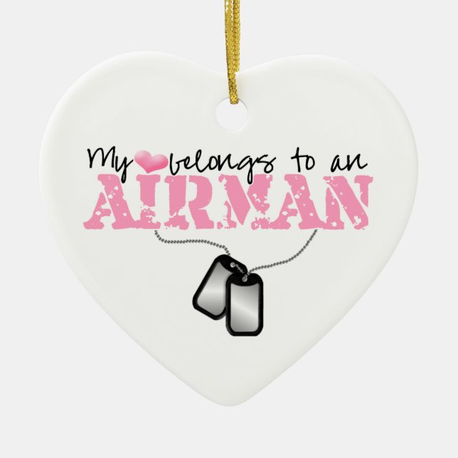 Mein Herz gehört einem Flieger Keramikornament (Vorne)