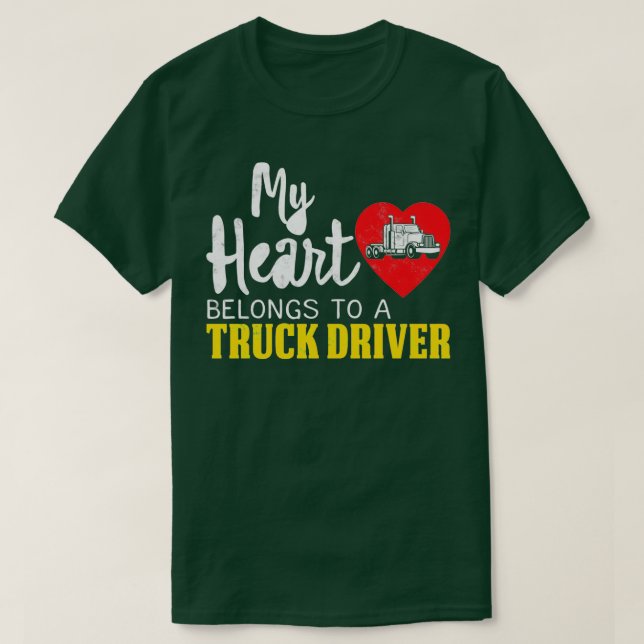 Mein Herz gehört einem LKW-Fahrer T-Shirt (Design vorne)