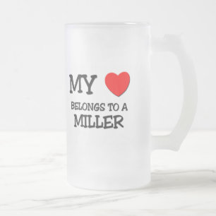 Mein Herz gehört einem MILLER Mattglas Bierglas