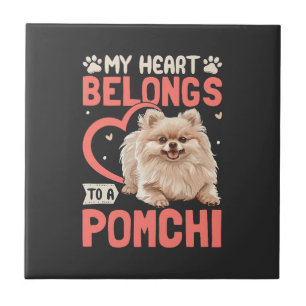 Mein Herz gehört einem Pomchi Fliese
