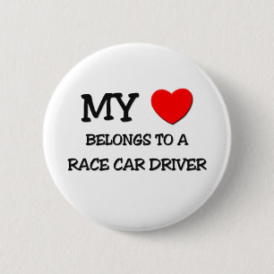 Mein Herz gehört einem RENNWAGEN-FAHRER Button