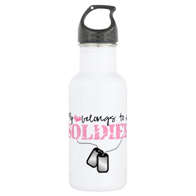 Mein Herz gehört einem Soldaten Trinkflasche (Vorderseite)