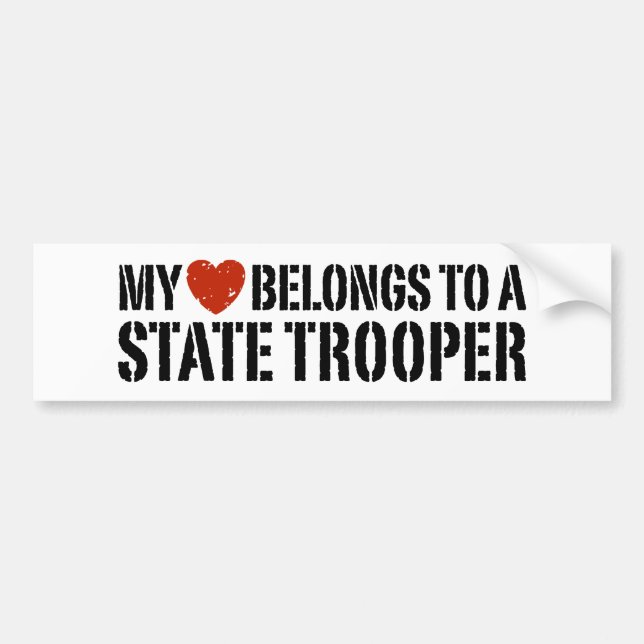Mein Herz gehört einem Staat-Trooper Autoaufkleber (Vorne)