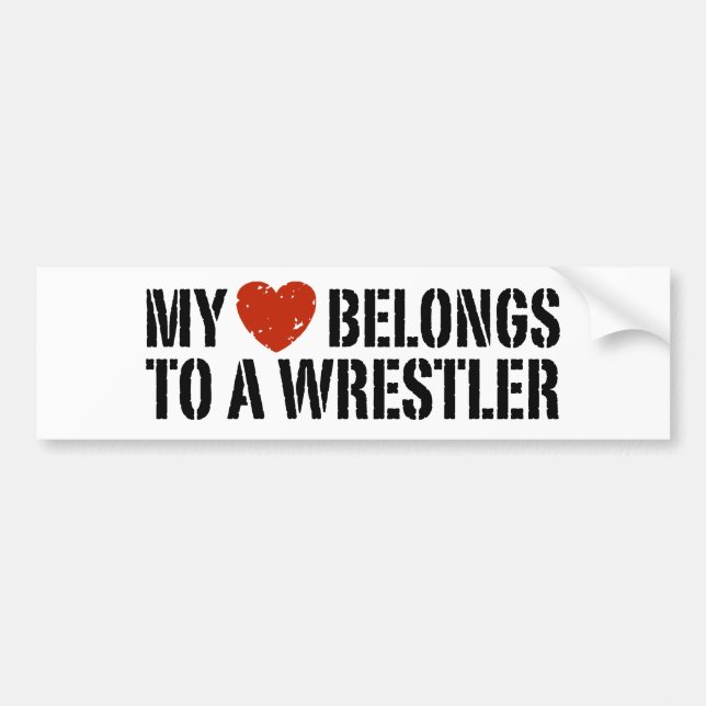 Mein Herz gehört einem Wrestler Autoaufkleber (Vorne)