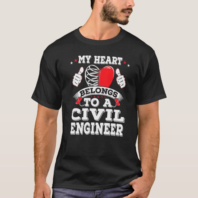 Mein Herz gehört einem Zivilen Ingenieur Valentine T-Shirt (Vorderseite)