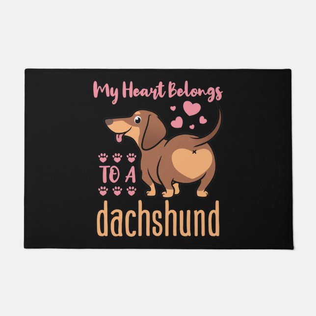 Mein Herz gehört einer Dackel Dackel Mama Vater Fußmatte (Vorderseite)