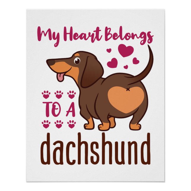 Mein Herz gehört einer Dackel Poster (Vorderseite)