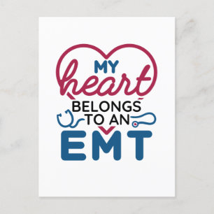 Mein Herz gehört einer EMT EMS Ehefrau Girlfriend Postkarte
