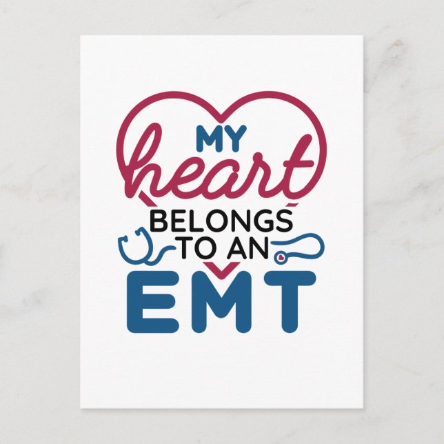 Mein Herz gehört einer EMT EMS Ehefrau Girlfriend Postkarte (Vorderseite)