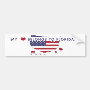 Mein Herz gehört Florida - Amerikanische Flagge Autoaufkleber