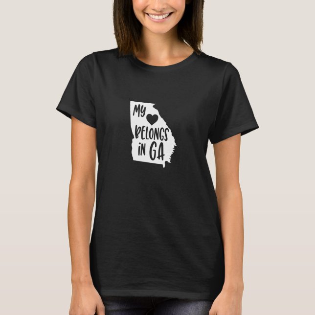 Mein Herz gehört in Georgia US Staat Prid T-Shirt (Vorderseite)