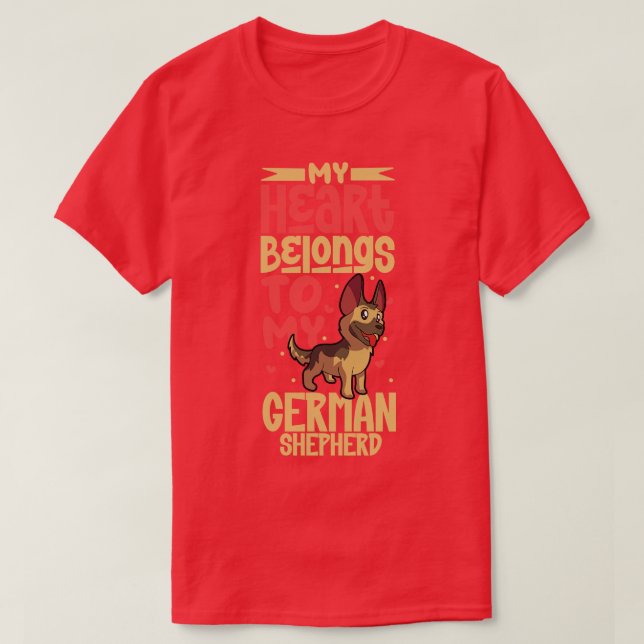 Mein Herz gehört meinem deutschen Schäferhund T-Shirt (Design vorne)