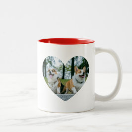 'Mein Herz gehört meinen Hunden' modernes Fotogesc Zweifarbige Tasse