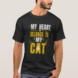 Mein Herz gehört meiner Katze | Premium Katzenlieb T-Shirt