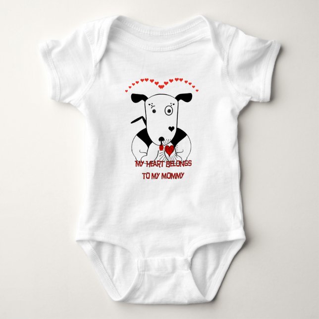 Mein Herz gehört meiner Mama Baby Strampler (Vorderseite)