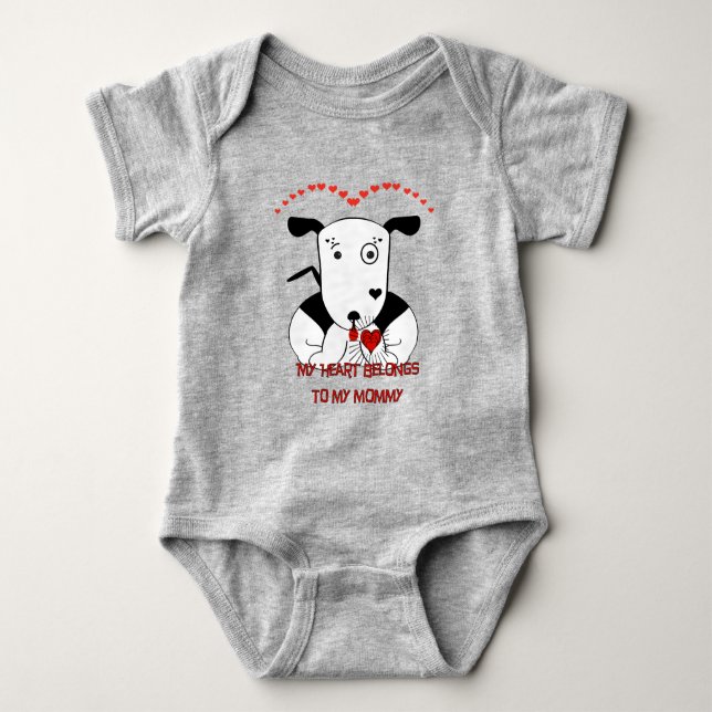 Mein Herz gehört meiner Mama Baby Strampler (Vorderseite)
