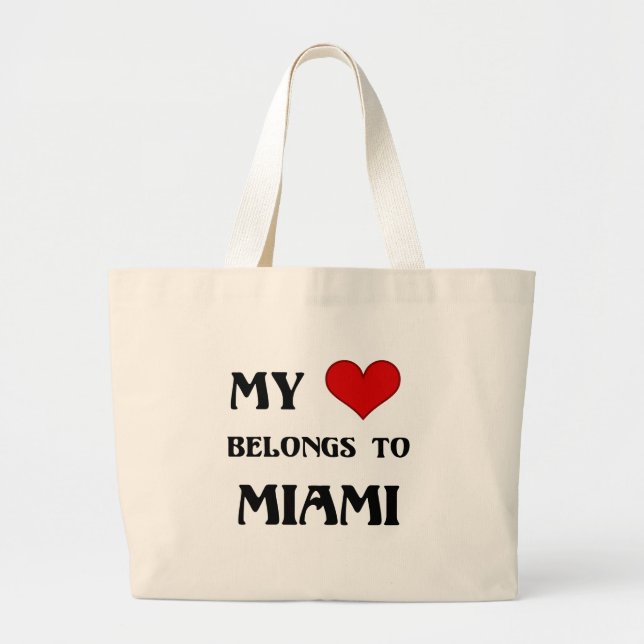 Mein Herz gehört Miami Jumbo Stoffbeutel (Vorne)