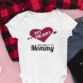 Mein Herz gehört Mommy weiß mit rotem Herzen Baby Strampler
