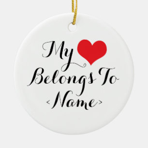 Mein Herz gehört<Name> Keramikornament