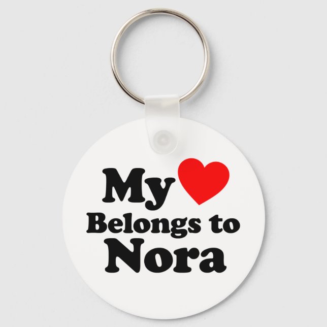 Mein Herz gehört Nora Schlüsselanhänger (Vorderseite)