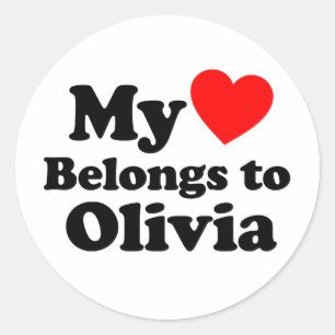 Mein Herz gehört Olivia Runder Aufkleber