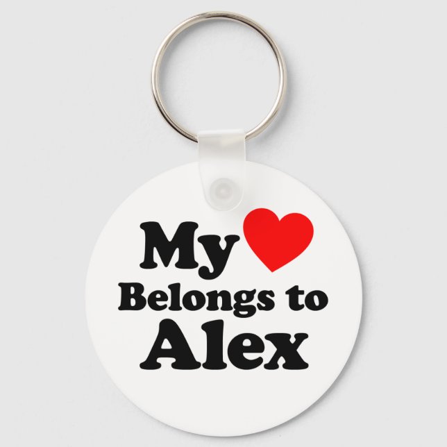 Mein Herz gehört zu Alex Schlüsselanhänger (Vorderseite)