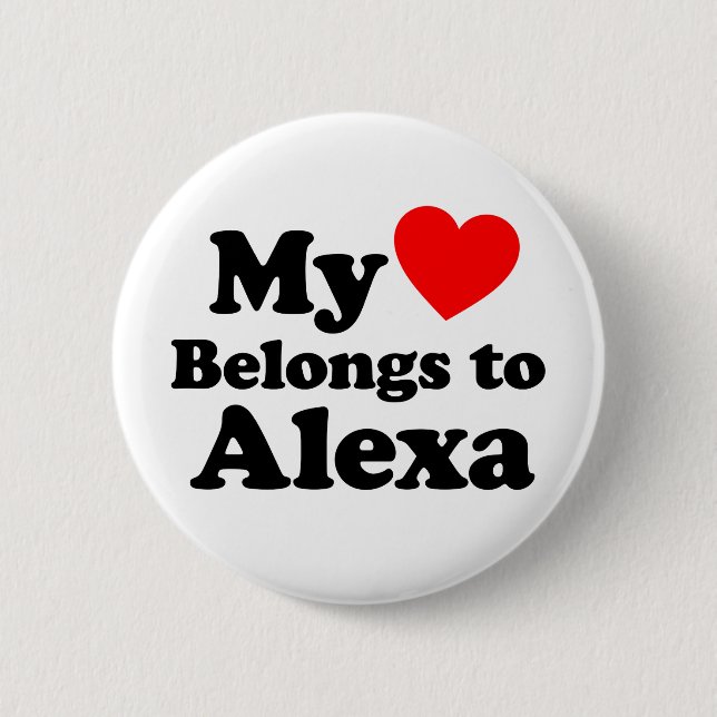 Mein Herz gehört zu Alexa Button (Vorderseite)