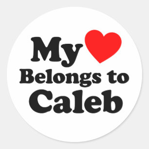 Mein Herz gehört zu Caleb Runder Aufkleber