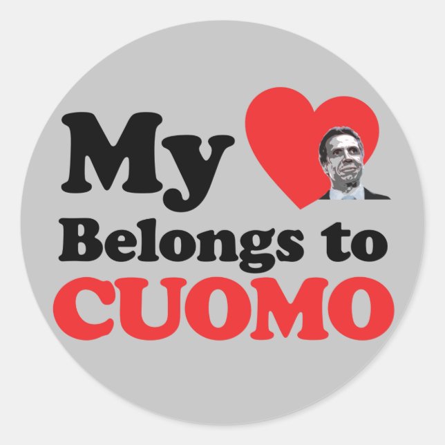 Mein Herz gehört zu Cuomo Runder Aufkleber (Vorderseite)