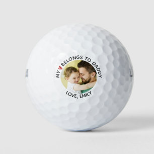 MEIN HERZ GEHÖRT ZU DADDY Foto Personalisiert Golfball
