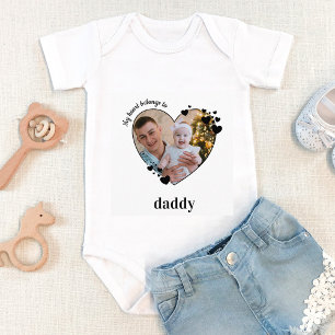 Mein Herz gehört zu Daddy Personalisiertes Baby-Fo Baby Strampler