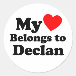 Mein Herz gehört zu Declan Runder Aufkleber