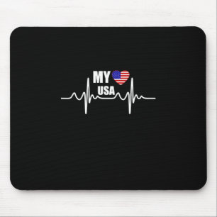 Mein Herz gehört zu den USA am 4. Juli Mousepad