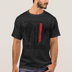 Mein Herz gehört zu einem Feuerwehrfeuer T-Shirt