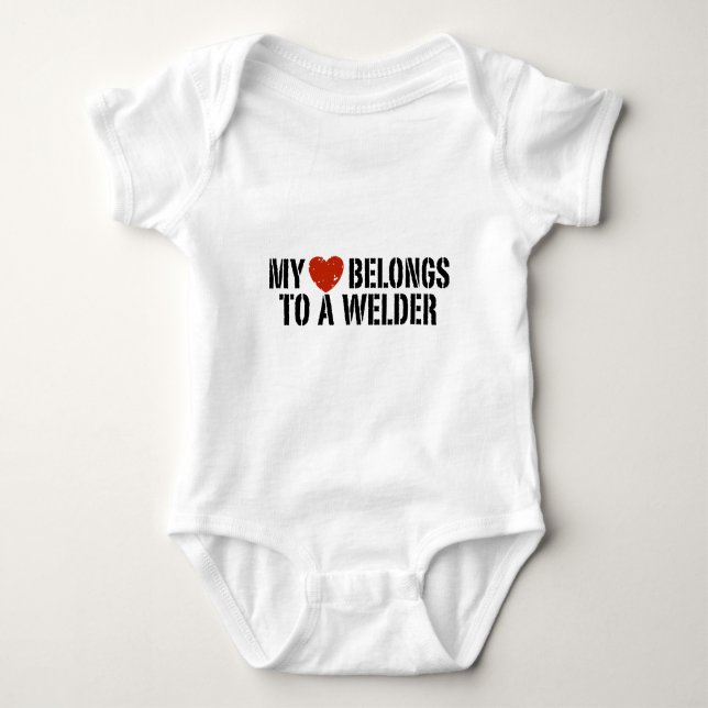 Mein Herz gehört zu einem Welder Baby Strampler (Vorderseite)