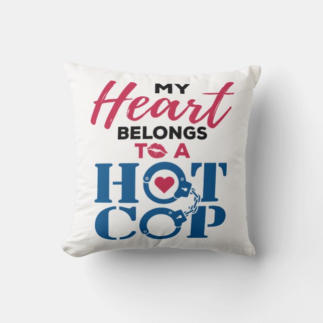 Mein Herz gehört zu einer Polizei-Ehefrau des Hot  Kissen (Vorderseite)