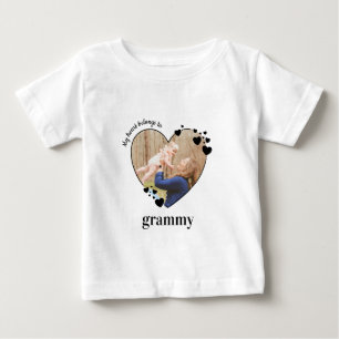 Mein Herz gehört zu Grammy Personalize Baby Foto  T-shirt