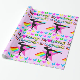 MEIN HERZ GEHÖRT ZU GYMNASTIK HÜBSCHES DESIGN GESCHENKPAPIER